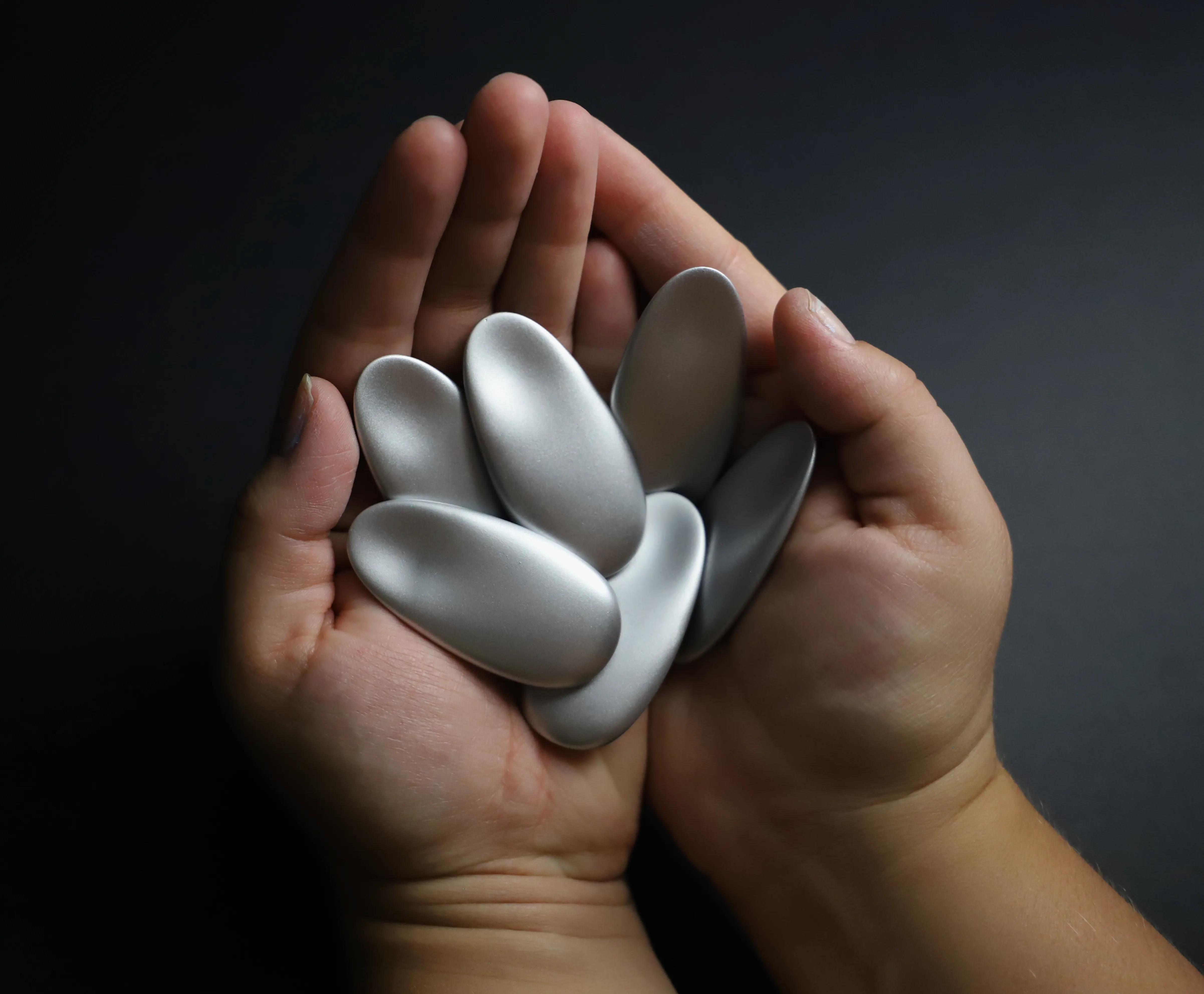 Pebble on desk with soft light
